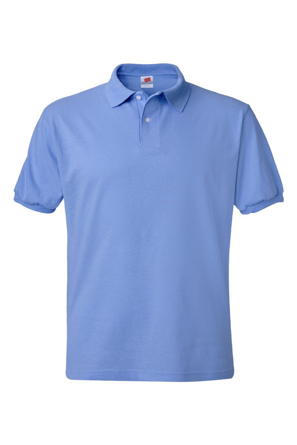 Hanes 054X Mens EcoSmart Short Sleeve Polo Shirt Carolina Blue Flat Front