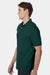 Hanes 054X Mens EcoSmart Short Sleeve Polo Shirt Deep Forest Green Model Side