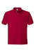 Hanes 054X Mens EcoSmart Short Sleeve Polo Shirt Deep Red Flat Front
