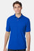 Hanes 054X Mens EcoSmart Short Sleeve Polo Shirt Deep Royal Blue Model Front