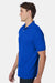 Hanes 054X Mens EcoSmart Short Sleeve Polo Shirt Deep Royal Blue Model Side