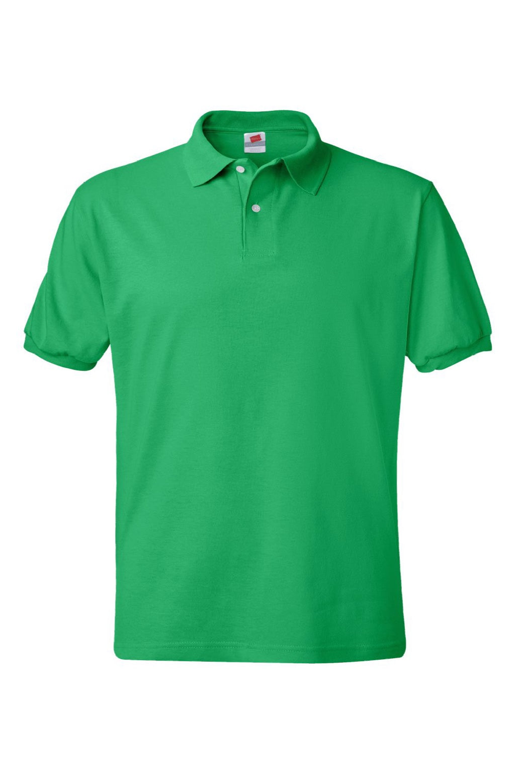 Hanes 054X Mens EcoSmart Short Sleeve Polo Shirt Kelly Green Flat Front