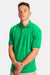 Hanes 054X Mens EcoSmart Short Sleeve Polo Shirt Kelly Green Model Front