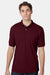 Hanes 054X Mens EcoSmart Short Sleeve Polo Shirt Maroon Model Front