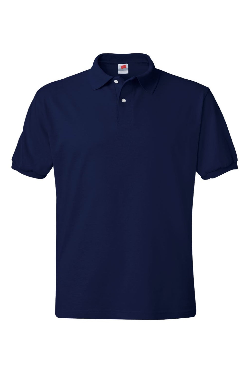 Hanes 054X Mens EcoSmart Short Sleeve Polo Shirt Navy Blue Flat Front
