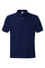 Hanes 054X Mens EcoSmart Short Sleeve Polo Shirt Navy Blue Flat Front