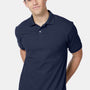 Hanes Mens EcoSmart Short Sleeve Polo Shirt - Navy Blue