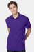 Hanes 054X Mens EcoSmart Short Sleeve Polo Shirt Purple Model Front