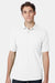 Hanes 054X Mens EcoSmart Short Sleeve Polo Shirt White Model Front