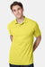 Hanes 054X Mens EcoSmart Short Sleeve Polo Shirt Yellow Model Front