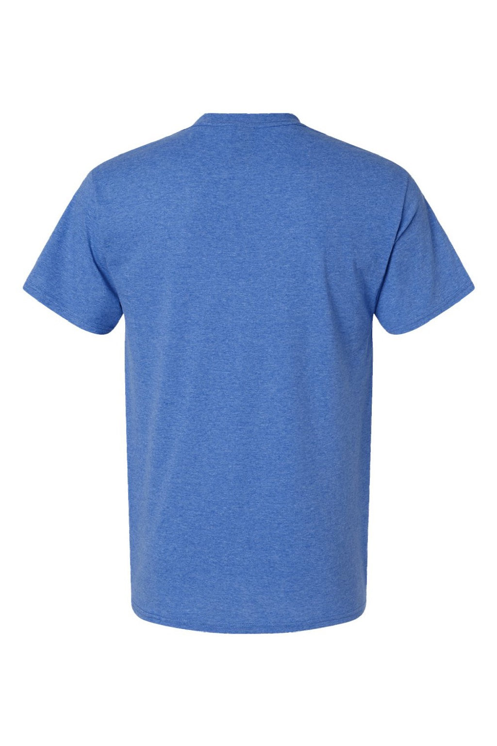 Hanes 42TB Mens Perfect-T Moisture Wicking Short Sleeve Crewneck T-Shirt Heather Bonnet Blue Flat Back