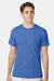 Hanes 42TB Mens Perfect-T Moisture Wicking Short Sleeve Crewneck T-Shirt Heather Bonnet Blue Model Front
