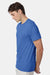 Hanes 42TB Mens Perfect-T Moisture Wicking Short Sleeve Crewneck T-Shirt Heather Bonnet Blue Model Side