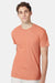 Hanes 42TB Mens Perfect-T Moisture Wicking Short Sleeve Crewneck T-Shirt Heather Cantaloupe Orange Model Front