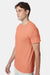 Hanes 42TB Mens Perfect-T Moisture Wicking Short Sleeve Crewneck T-Shirt Heather Cantaloupe Orange Model Side
