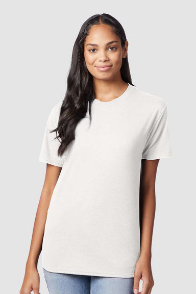 Hanes 42TB Mens Perfect-T Moisture Wicking Short Sleeve Crewneck T-Shirt Eco White Model Front