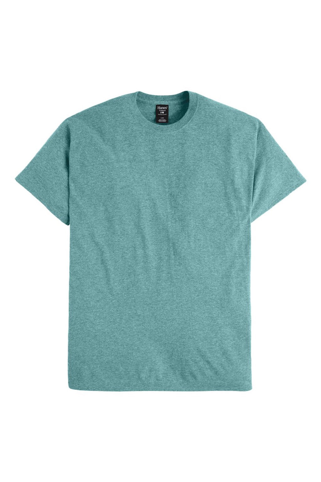 Hanes 42TB Mens Perfect-T Moisture Wicking Short Sleeve Crewneck T-Shirt Heather Clay Green Flat Front