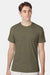 Hanes 42TB Mens Perfect-T Moisture Wicking Short Sleeve Crewneck T-Shirt Military Green Model Front