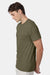 Hanes 42TB Mens Perfect-T Moisture Wicking Short Sleeve Crewneck T-Shirt Military Green Model Side