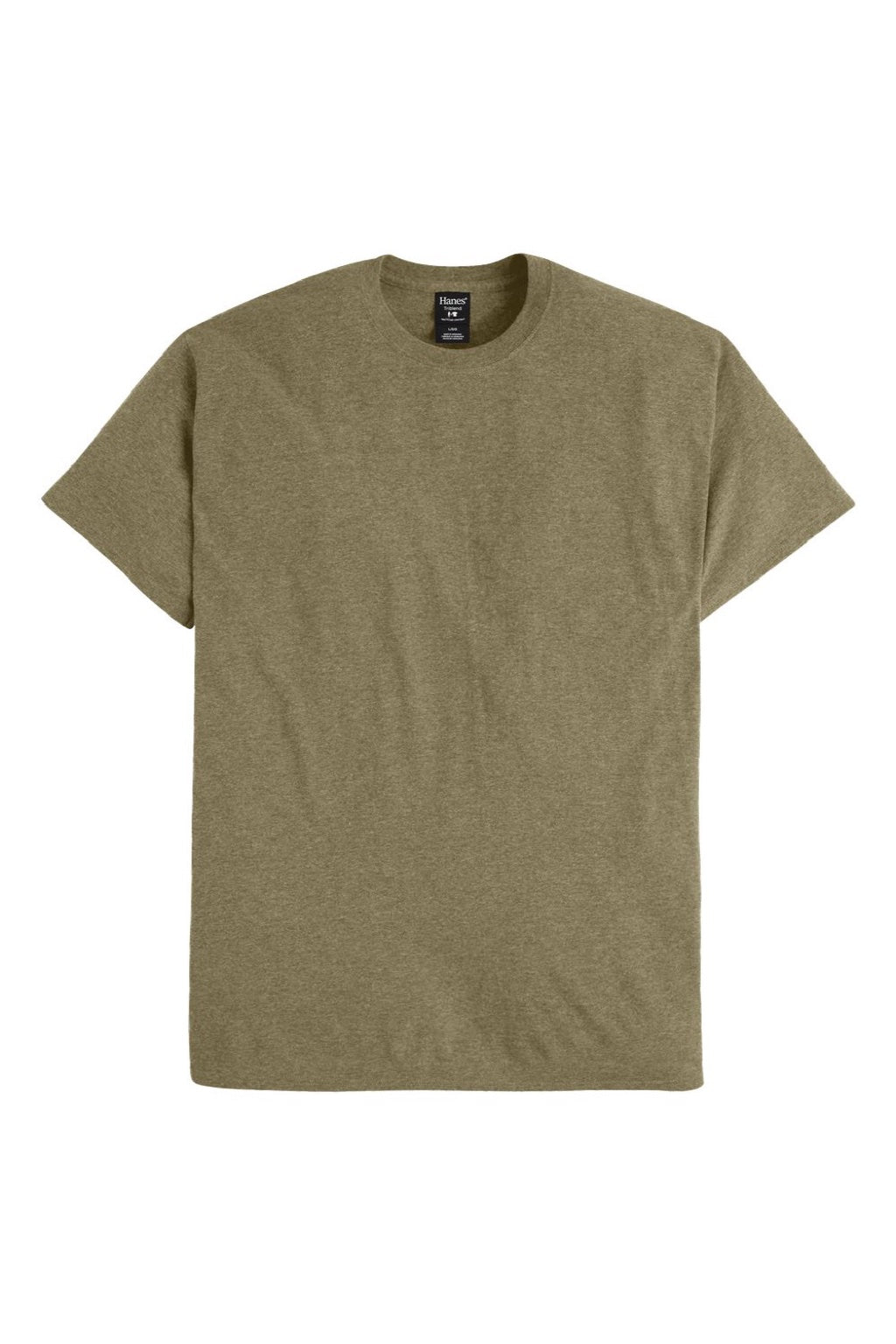 Hanes 42TB Mens Perfect-T Moisture Wicking Short Sleeve Crewneck T-Shirt Heather Oregano Flat Front