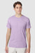 Hanes 42TB Mens Perfect-T Moisture Wicking Short Sleeve Crewneck T-Shirt Heather Pale Violet Purple Model Front