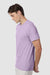 Hanes 42TB Mens Perfect-T Moisture Wicking Short Sleeve Crewneck T-Shirt Heather Pale Violet Purple Model Side