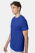 Hanes 42TB Mens Perfect-T Moisture Wicking Short Sleeve Crewneck T-Shirt Royal Blue Model Side