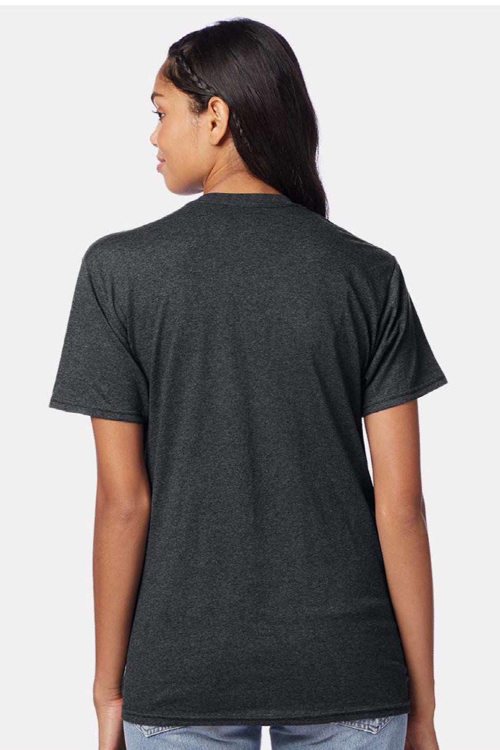 Hanes 42TB Mens Perfect-T Moisture Wicking Short Sleeve Crewneck T-Shirt Slate Grey Model Back