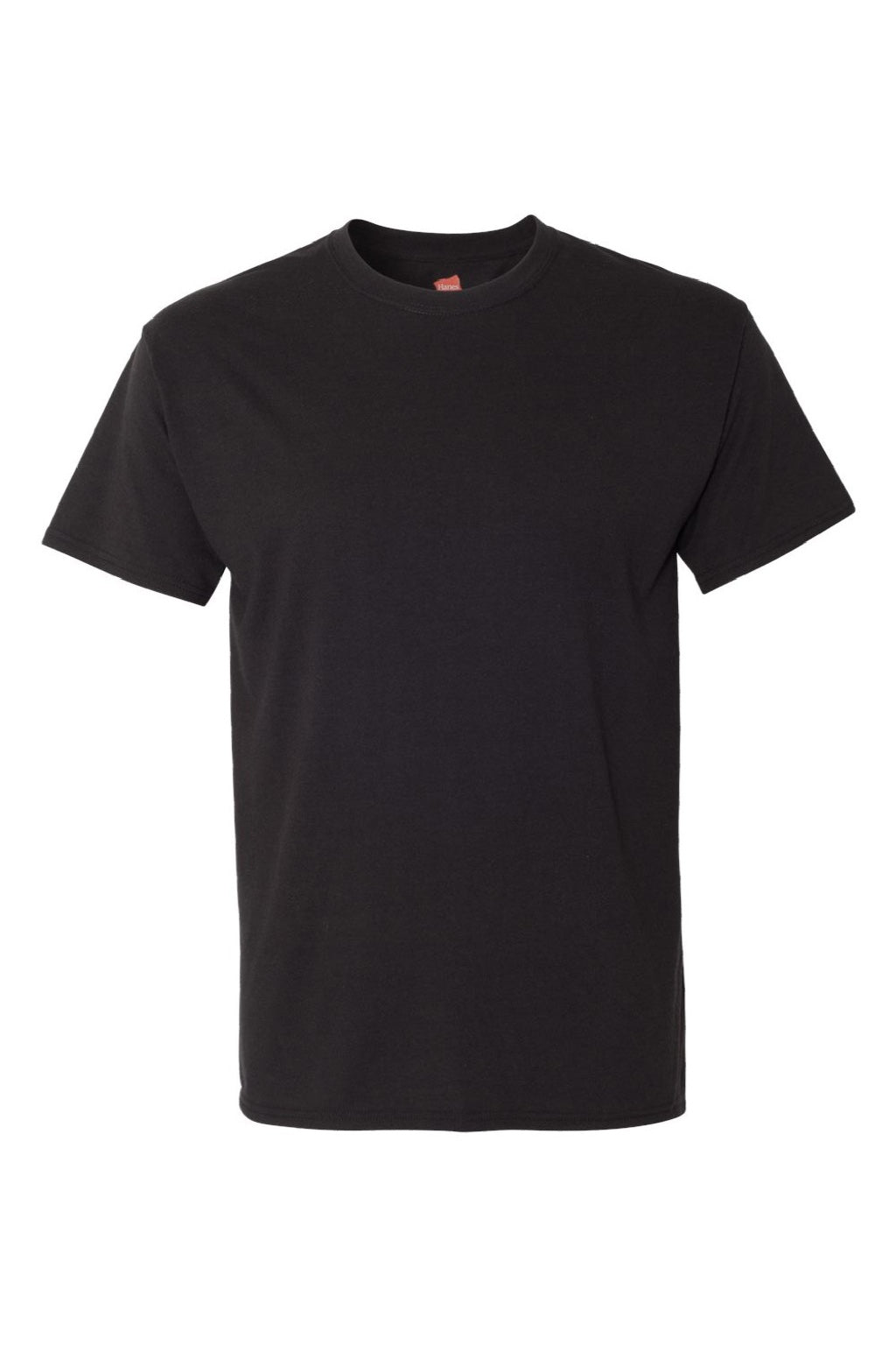 Hanes 42TB Mens Perfect-T Moisture Wicking Short Sleeve Crewneck T-Shirt Black Flat Front