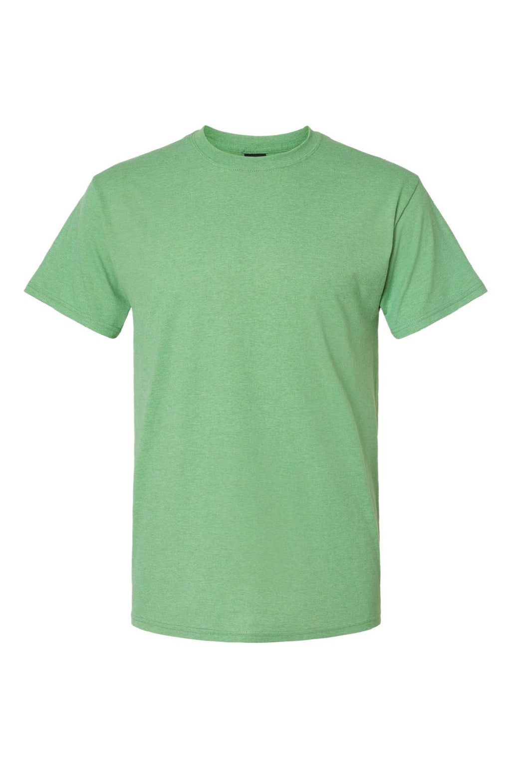 Hanes 42TB Mens Perfect-T Moisture Wicking Short Sleeve Crewneck T-Shirt Heather True Green Flat Front