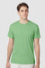 Hanes 42TB Mens Perfect-T Moisture Wicking Short Sleeve Crewneck T-Shirt Heather True Green Model Front