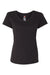 Hanes 42VT Womens Perfect-T Moisture Wicking Short Sleeve V-Neck T-Shirt Solid Black Flat Front