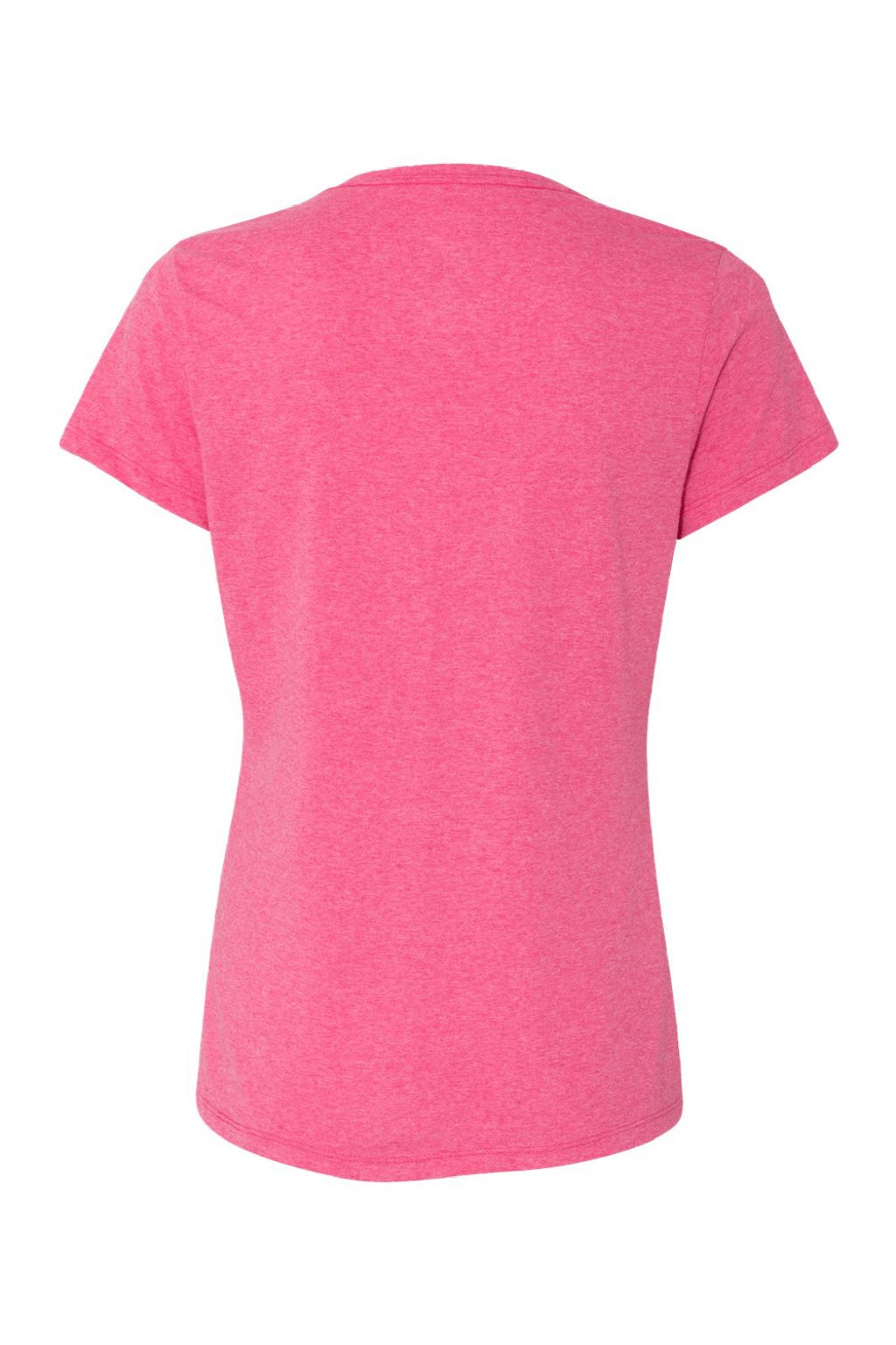 Hanes 42VT Womens Perfect-T Moisture Wicking Short Sleeve V-Neck T-Shirt Jazzberry Pink Flat Back