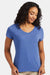 Hanes 42VT Womens Perfect-T Moisture Wicking Short Sleeve V-Neck T-Shirt Royal Blue Model Front