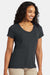 Hanes 42VT Womens Perfect-T Moisture Wicking Short Sleeve V-Neck T-Shirt Slate Grey Model Front