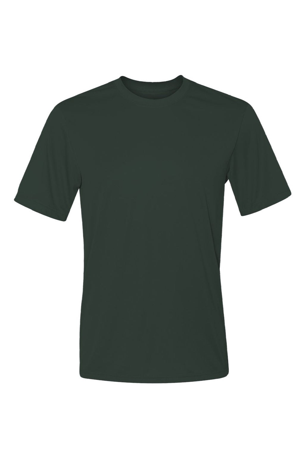 Hanes 4820 Mens Cool DRI Moisture Wicking Short Sleeve Crewneck T-Shirt Deep Forest Green Flat Front