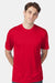 Hanes 4820 Mens Cool DRI Moisture Wicking Short Sleeve Crewneck T-Shirt Deep Red Model Front