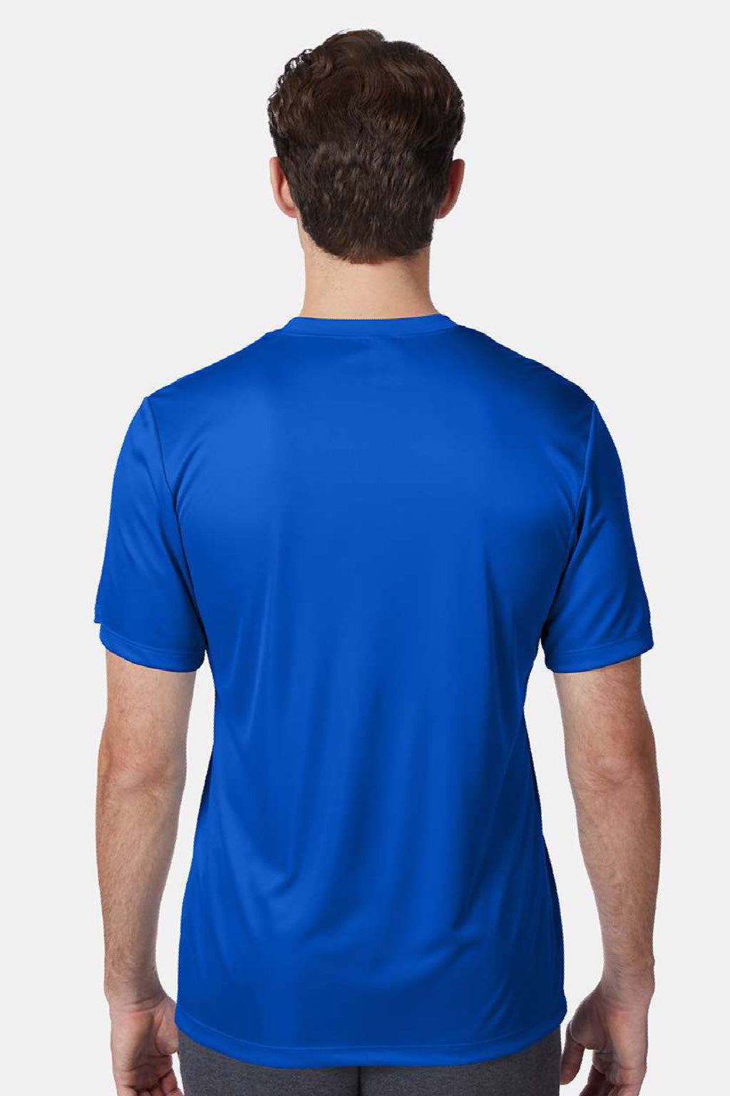 Hanes 4820 Mens Cool DRI Moisture Wicking Short Sleeve Crewneck T-Shirt Deep Royal Blue Model Back