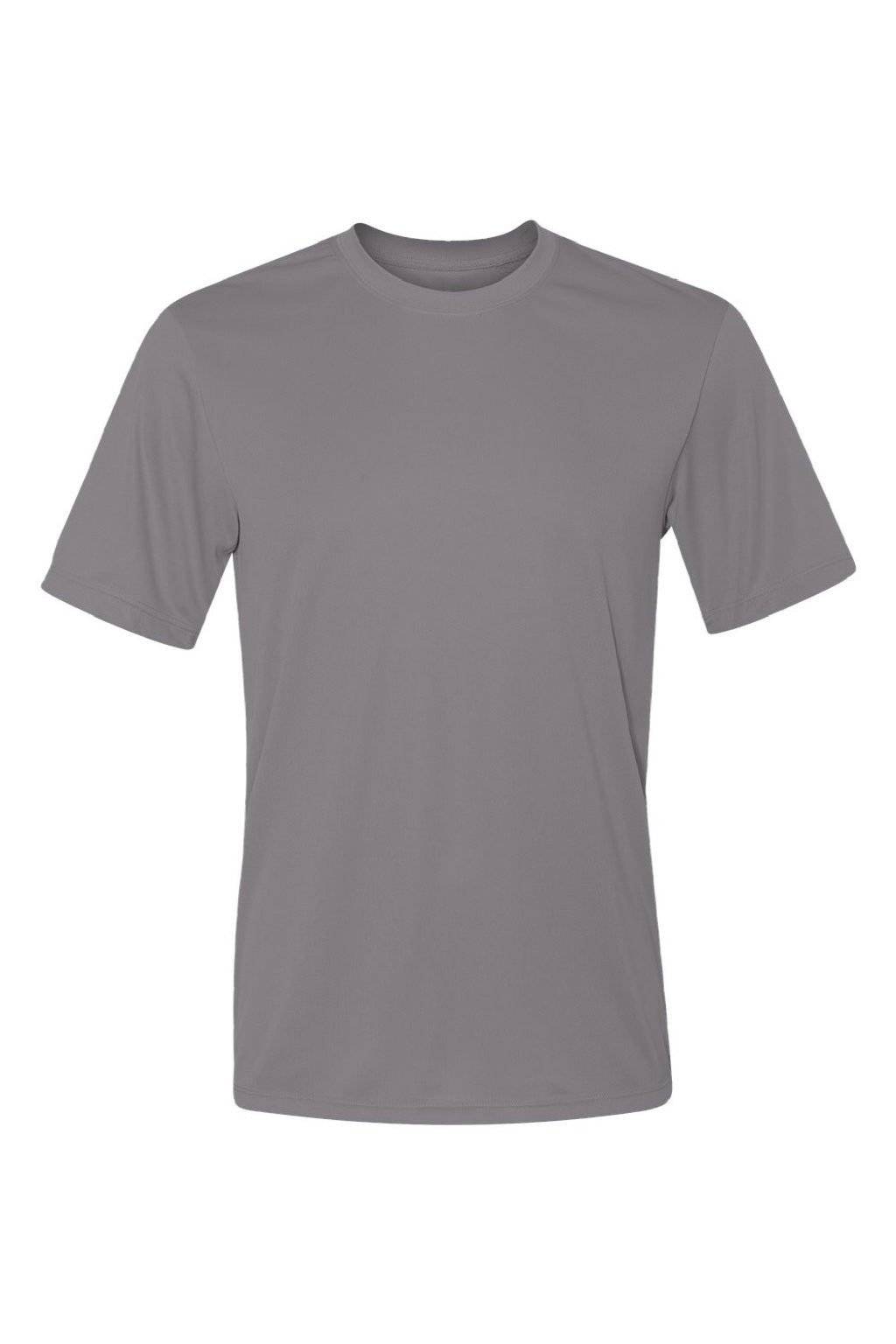 Hanes 4820 Mens Cool DRI Moisture Wicking Short Sleeve Crewneck T-Shirt Graphite Grey Flat Front