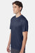 Hanes 4820 Mens Cool DRI Moisture Wicking Short Sleeve Crewneck T-Shirt Navy Blue Model Side