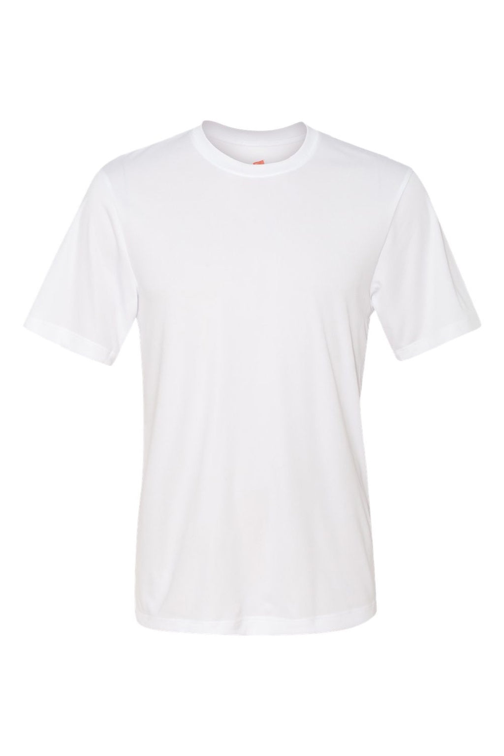 Hanes 4820 Mens Cool DRI Moisture Wicking Short Sleeve Crewneck T-Shirt White Flat Front