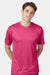 Hanes 4820 Mens Cool DRI Moisture Wicking Short Sleeve Crewneck T-Shirt Wow Pink Model Front