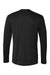 Hanes 482L Mens Cool DRI Moisture Wicking Long Sleeve Crewneck T-Shirt Black Flat Back