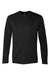 Hanes 482L Mens Cool DRI Moisture Wicking Long Sleeve Crewneck T-Shirt Black Flat Front