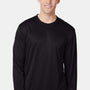 Hanes Mens Cool DRI Moisture Wicking Long Sleeve Crewneck T-Shirt - Black