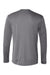 Hanes 482L Mens Cool DRI Moisture Wicking Long Sleeve Crewneck T-Shirt Graphite Grey Flat Back