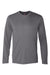 Hanes 482L Mens Cool DRI Moisture Wicking Long Sleeve Crewneck T-Shirt Graphite Grey Flat Front