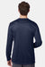 Hanes 482L Mens Cool DRI Moisture Wicking Long Sleeve Crewneck T-Shirt Navy Blue Model Back
