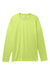 Hanes 482L Mens Cool DRI Moisture Wicking Long Sleeve Crewneck T-Shirt Safety Green Flat Front