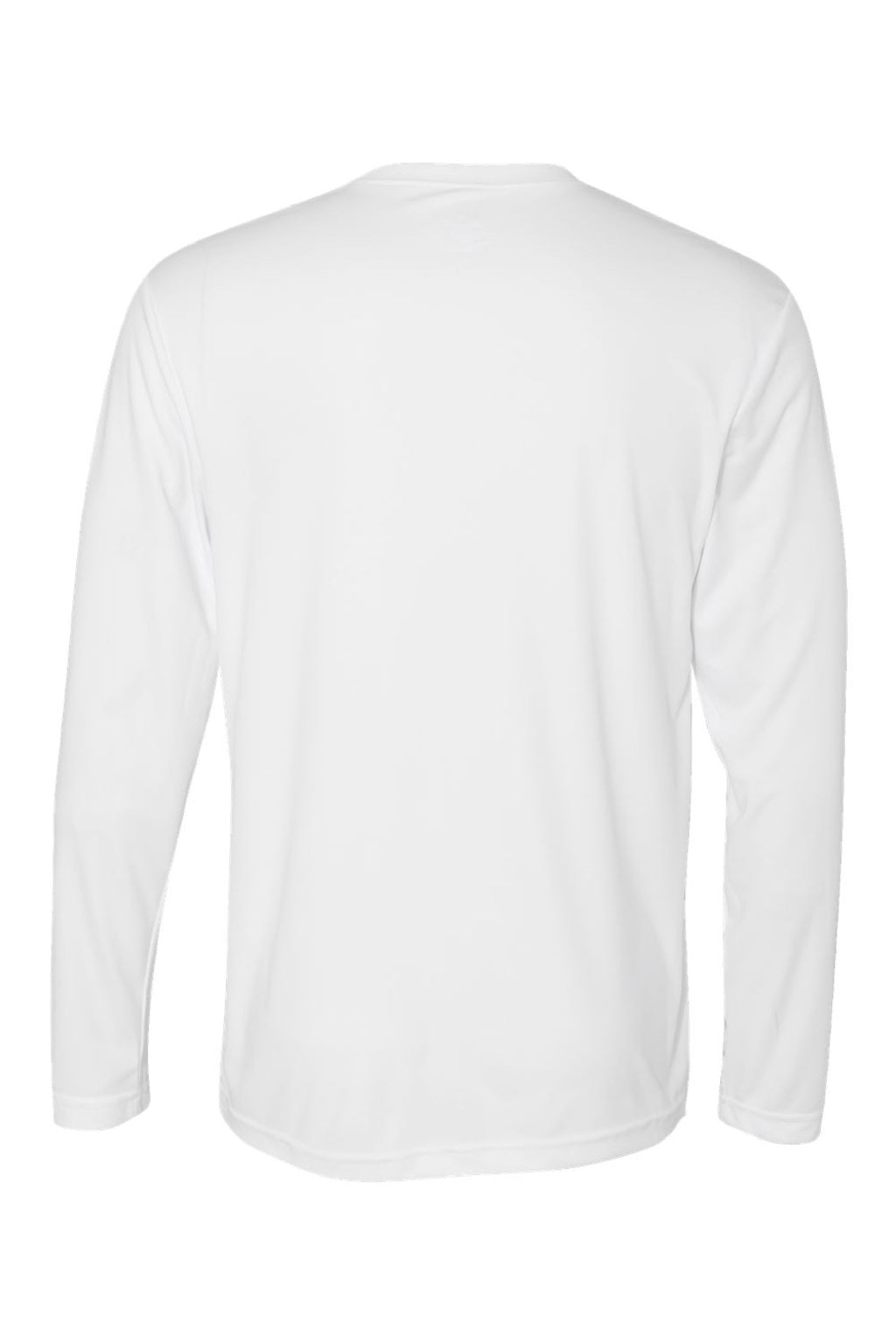 Hanes 482L Mens Cool DRI Moisture Wicking Long Sleeve Crewneck T-Shirt White Flat Back